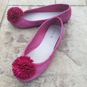 Ballet Flat Casual Shoes Leather Suede Hot Pink Fashion Women Size 6.5 US Sizing